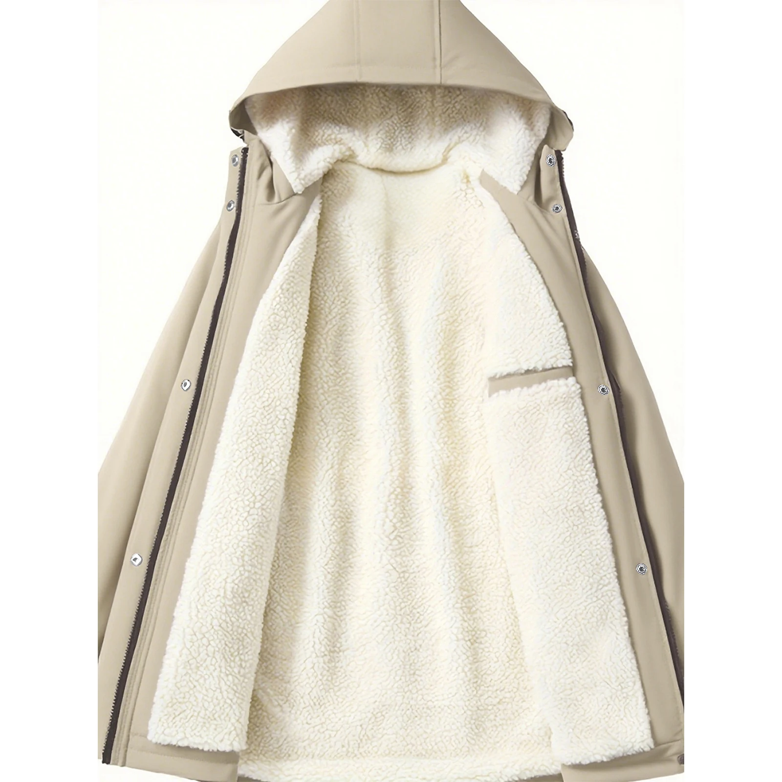 حجم كبير سترة المرأة القطيفة الخريف الشتاء منتصف طول أفخم اصطف القطن معطف عادية بلون الرباط مقنعين الستر #4