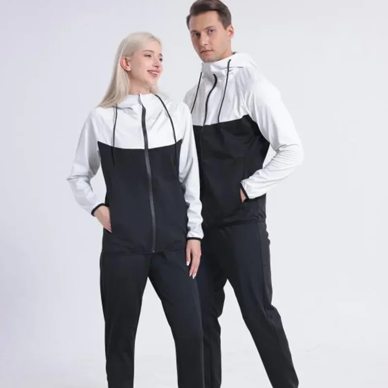 Couple Sauna Suit Gym Clothing Set Men Full Body Sweating Weight Loss Sportswear Women Boxing Training Running Fitness Tracksuit