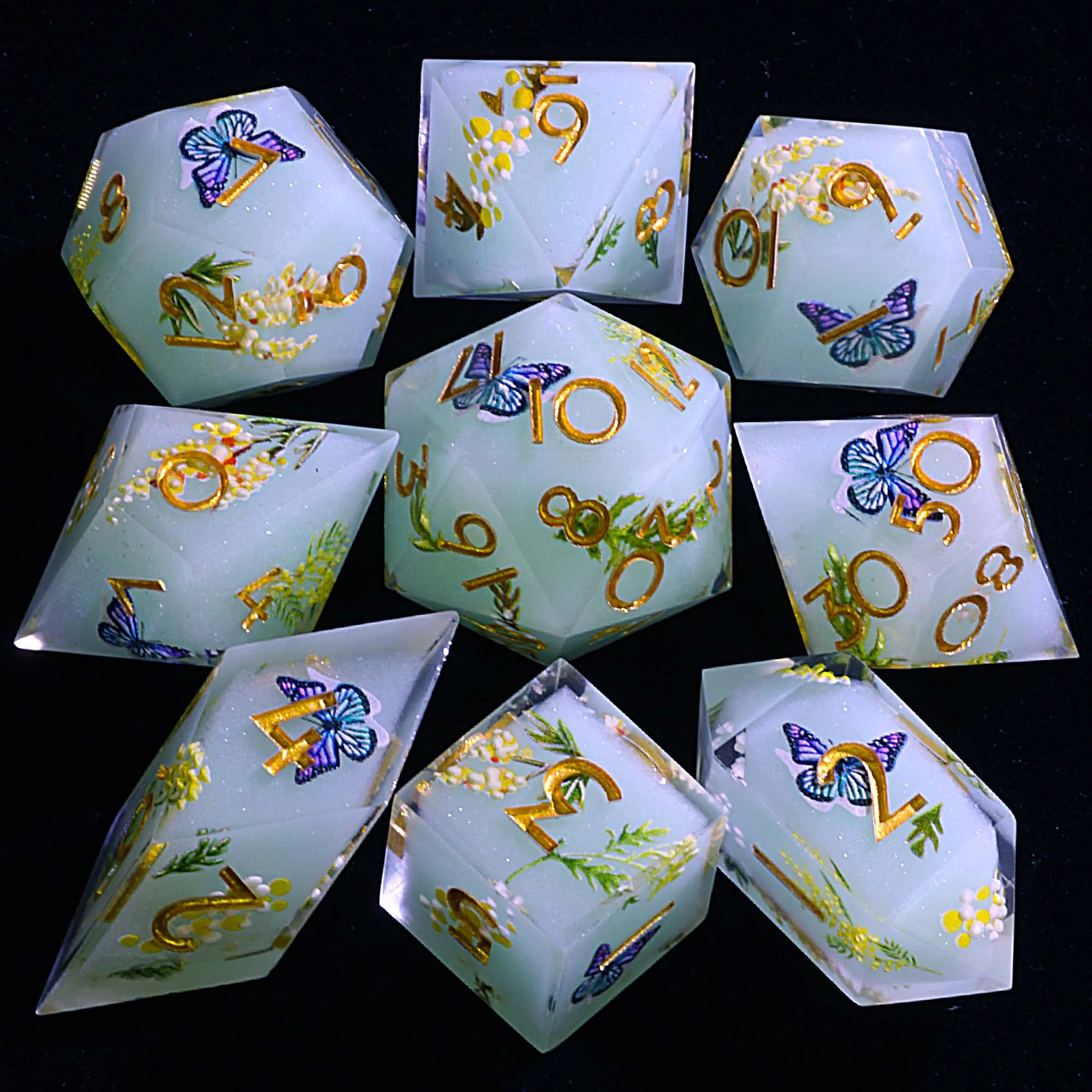 

Наборы из 9-гранной смолы Dice DnD Orchid Breeze Spring