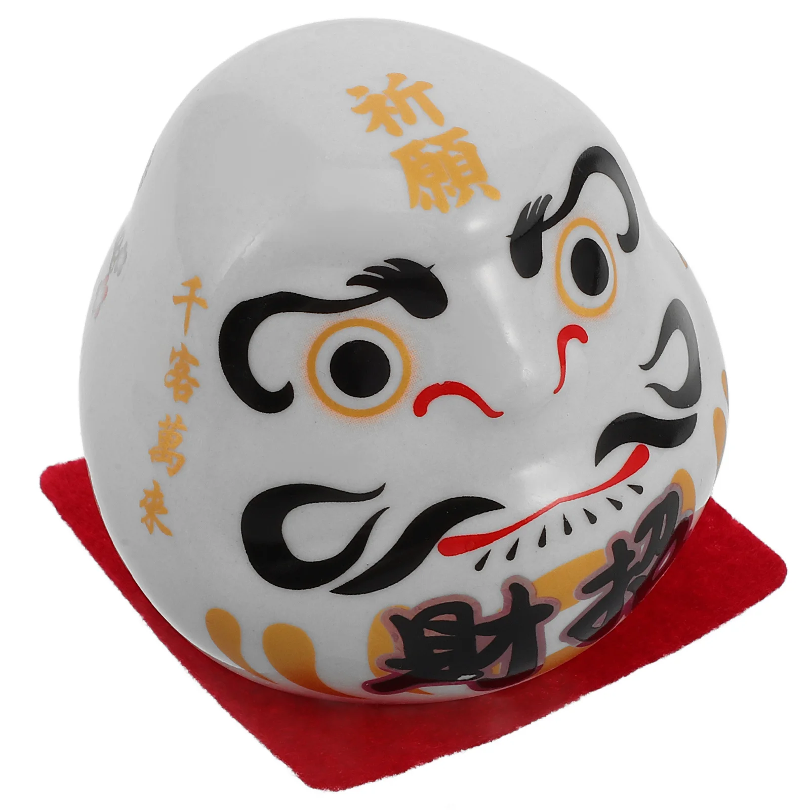 

Miniature Ceramic Japanese Cat Good Luck Ornament Wealth Tumbler for Living Room Bedroom Kitchen Decorative Piece