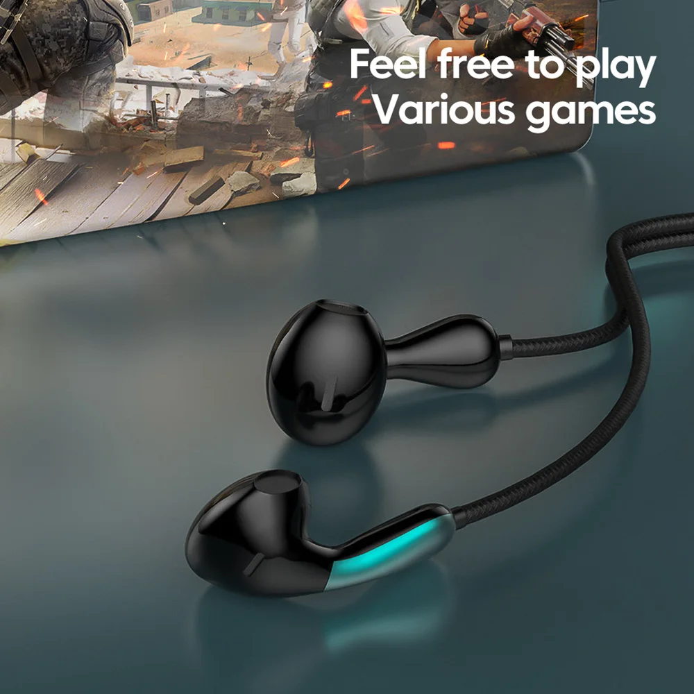 3.5MM Wired Earphones Type C In-Ear Headphones HiFi Handsfree Earbuds Noise Reduction Headset With Mic For Samsung Xiaomi Huawei