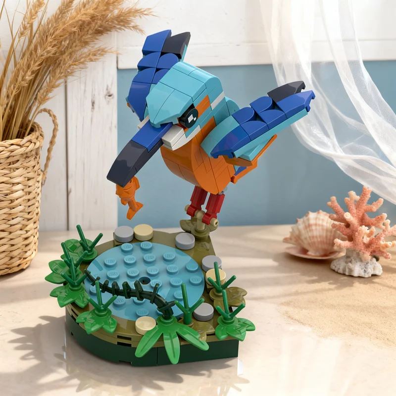 

109pcs MOC Kingfisher Alcedo Atthis Small And Accurate Creator Model Building Blocks Architecture Toy Christmas Gifts Brick Kids