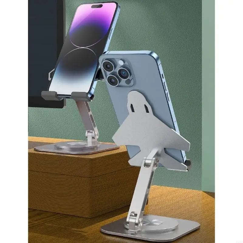 J1HD Aluminum Alloy Lazy Phone Holder With 360 Swivels Base And NonSlip Silicone Pad For Secure Grip