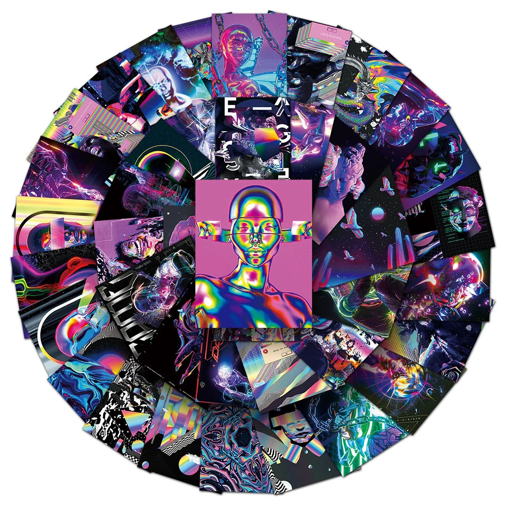 10/30/50PCS Cool Psychedelic Acidity Graphics Cartoon Stickers Creative Graffiti Decal DIY Diary Guitar Phone Waterproof Sticker