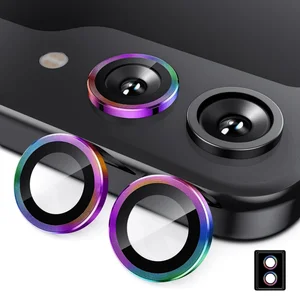 Bilashmart Metal Camera Lens Protector Samsung Galaxy Z Flip 7 6 5 4 Anti Scratch 9H Tempered Glass Metal Ring Galaxy Z Flip7