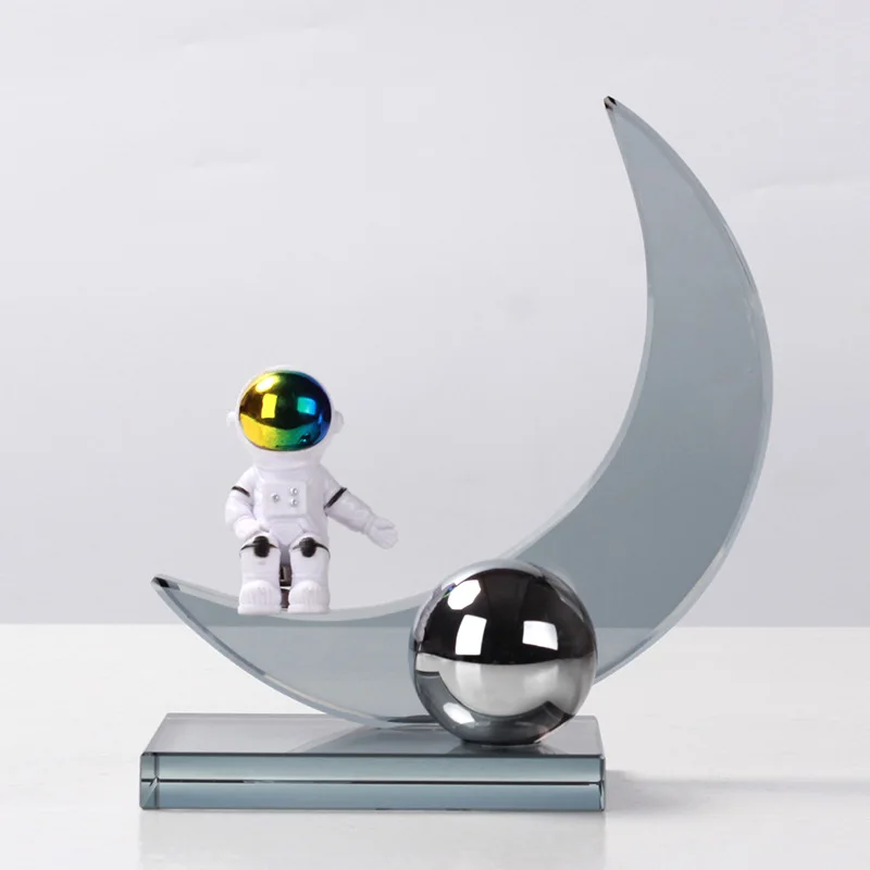 

Nordic children's room ornament cartoon creative crystal moon planet space astronaut model room light luxury decoration