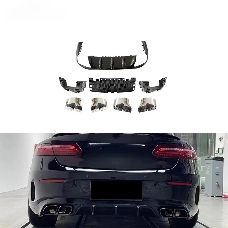 

E63 Style Diffuser for 2017-2023 E Class E Coupe W238 C238 Upgrade E63 Diffuser Exhaust Pipe Rear Lip Exhaust Tips