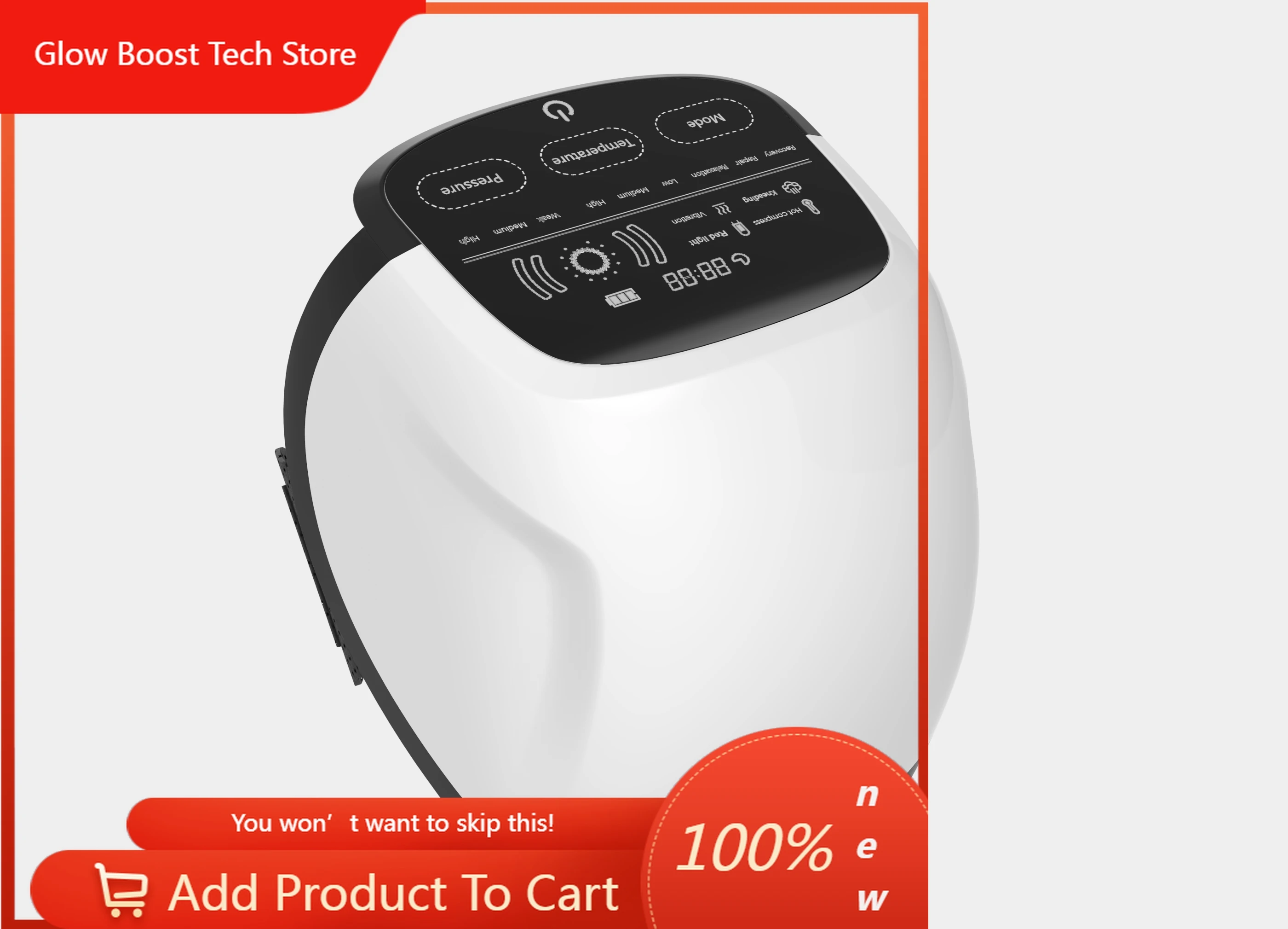 

Электрический массажер для коленей NYPain Relief с воздушно-компрессионным воздействием и инфракрасным прогревом