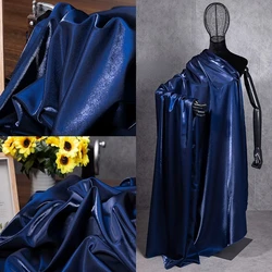 Royal Blue Gradient Thickening Bright Silk Down Jacket Cotton-padded Jacket Fabric Glitter Cotton Windbreaker Jacket Coat