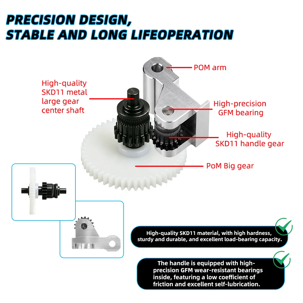 Integriertes Extruder-Getriebeset für Flashforge AD5X Filament-Zuführungsanlage Vollmetall-Griffgetriebe für AD5X Druckerzubehör – Detail 15