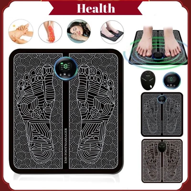 

USB Charge Massager Pad Portable Foldable Massage Mat Pulse Muscle Stimulation Improve Blood Circulation Relief Pain Relax Feet