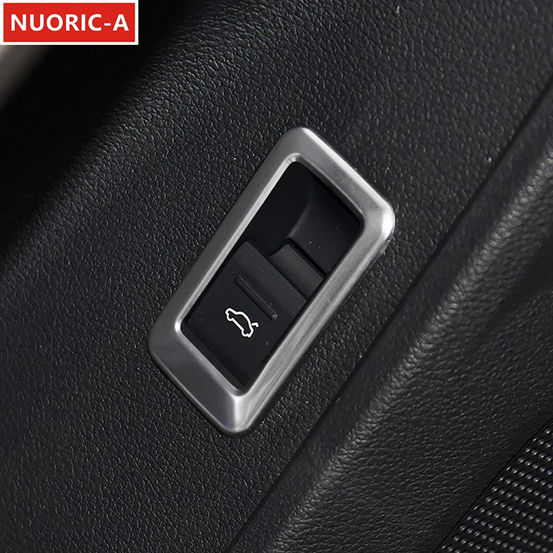 Stainless Steel Door Trunk Button Frame Decoration Cover Trim For Audi Q3 2019-2022 Car Styling Interior Accessories