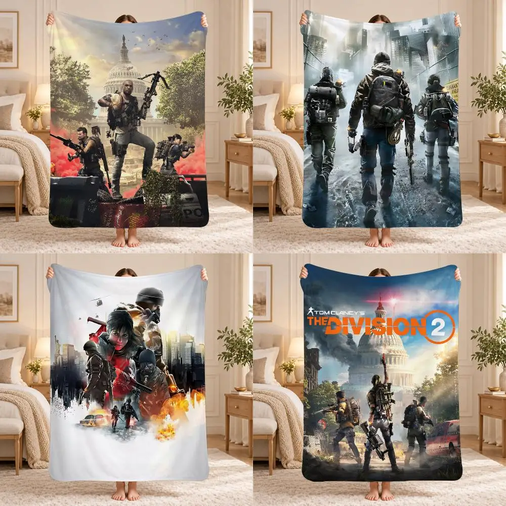 Game Tom Clancy's The Division 2 Throw 240g Lightweight Flannel Blanket, Soft Skin Throw Blanket for Sofa Bedroom