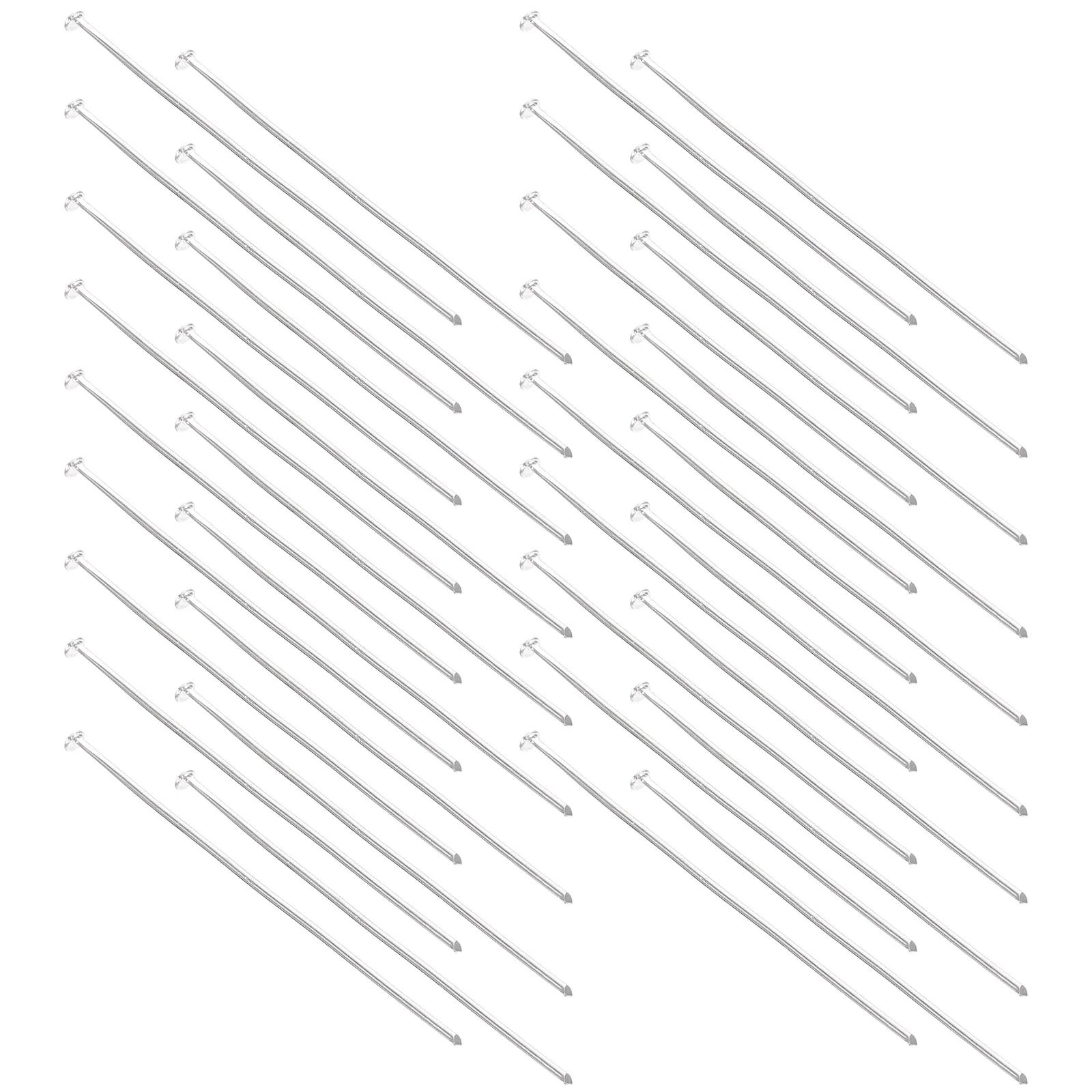

400 pcs Metal T-needle Flat Head Pins for Jewelry Making Beading Necklace Craft Silver Beads Tools Accessories