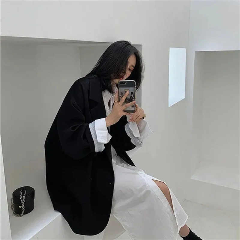 Women's Suit Coat 2023 Spring and Autumn New Fashion Korean Version Loose Temperament Academy Style Suit Women's Top Trend P27