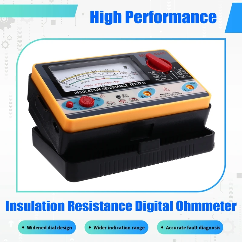 Y51A TY6045-Insulation-Resistancer-Digital-Ohmmeter-Handheld-Tester-Megameter-0-2000MΩ-100V-250V-500V-1000V-High-Accuracy