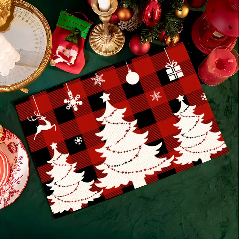 6Pcs/9Pcs Set Christmas Table Napkin Decorations Home Christmas Decorations New Year Gifts Christmas Elk Decorative Potting Pads