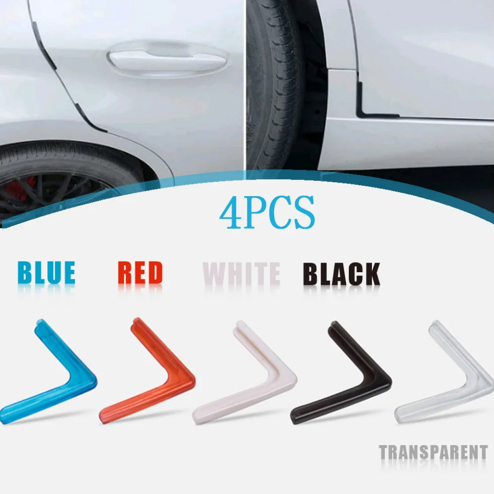 

4Pcs Car Bumper Scratch Resistant Protector Cover Universal Car Door Corner Anti-Collision Silicone Cover Auto Accessories