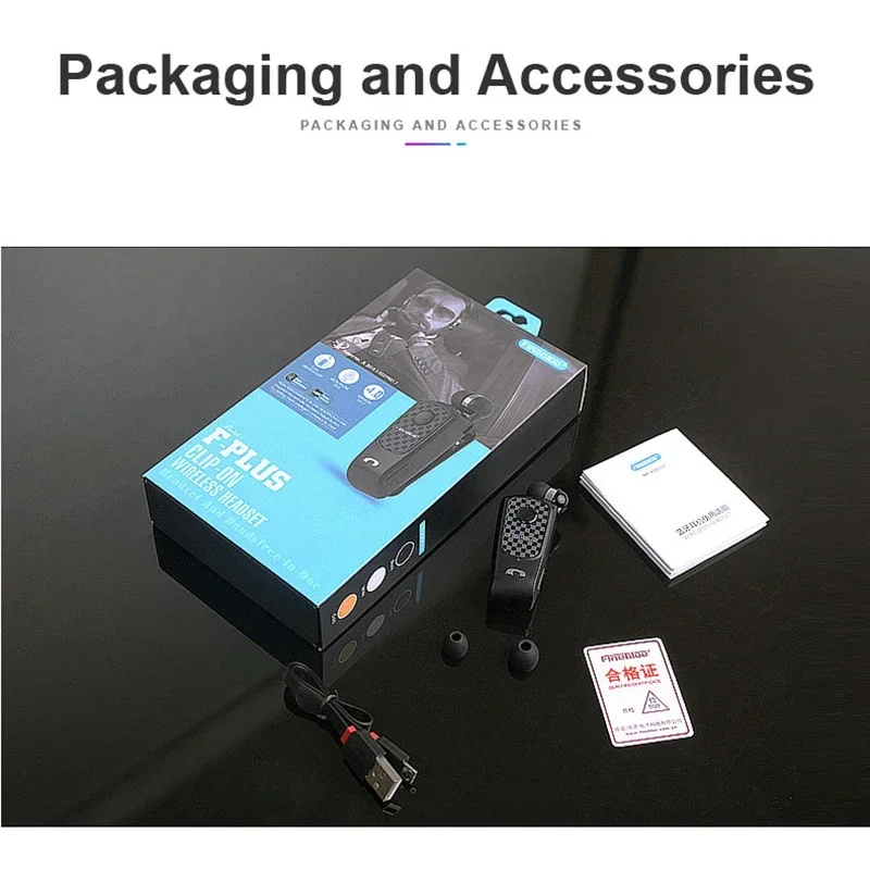 FINEBLUE F-Plus Auricolare Bluetooth Auricolari vivavoce wireless Chiamate Ricorda Vibratore Indossare Clip Driver per telefono con microfono