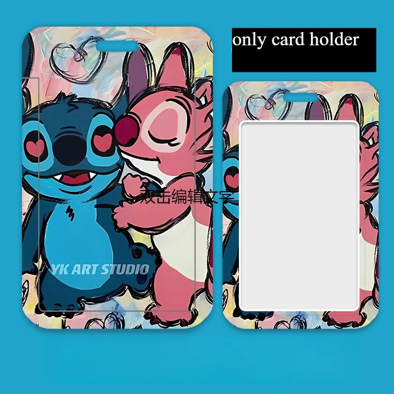 Disney Stitch Card Case for Student ID and Badge Holder Cartoon Couple Design Suitable for Students Nurses Workers