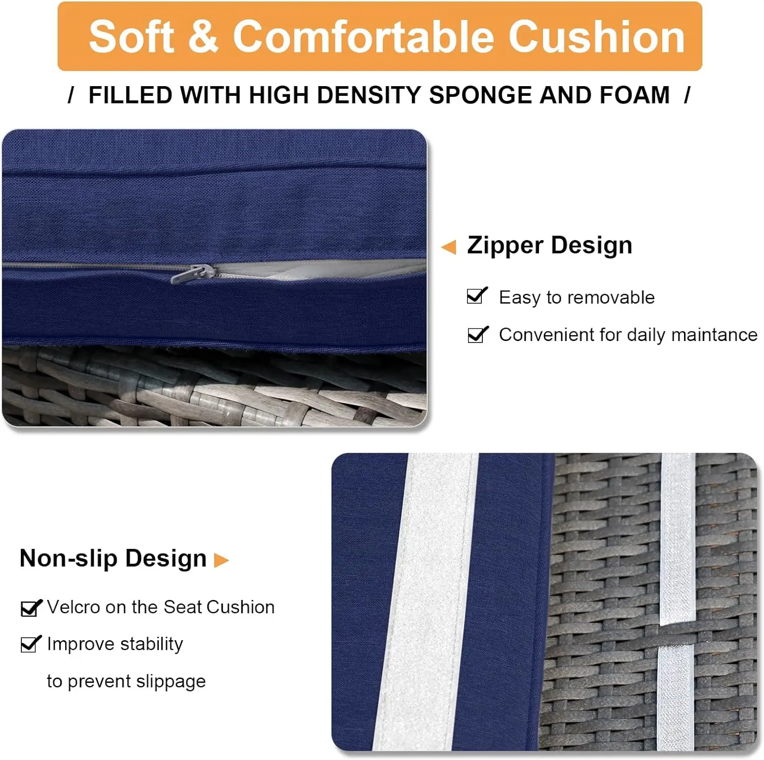 Outdoor Patio Furniture Set, 5PCS PE Wicker Outdoor Sectional Sofa Set, Rattan Patio Conversation Set w/ Cushions & Coffee Table