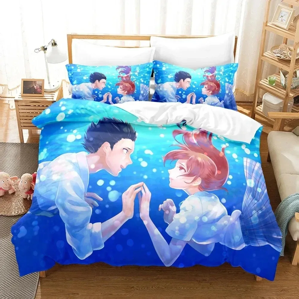 

3D Anime A Silent Voice Shape of Voice Bedding Set Bedroom Soft Modern Bedspreads Comefortable Duvet Cover Quilt Pillowcase