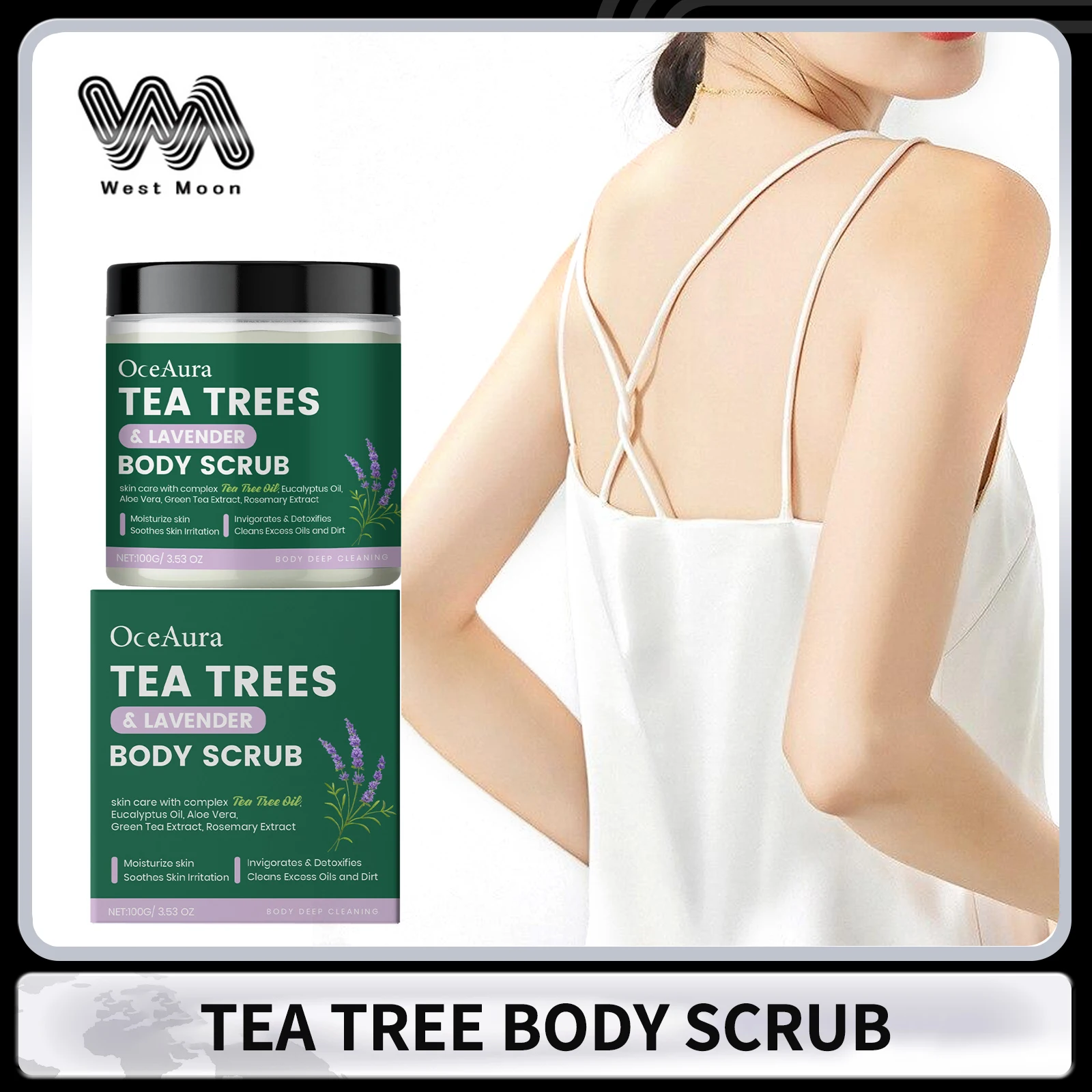 

Tea Tree Lavender Body Scrub Exfoliating Smooth Brightening Skin Deep Cleansing Moisturizing Oil Control Keep Fresh Scrub Cream