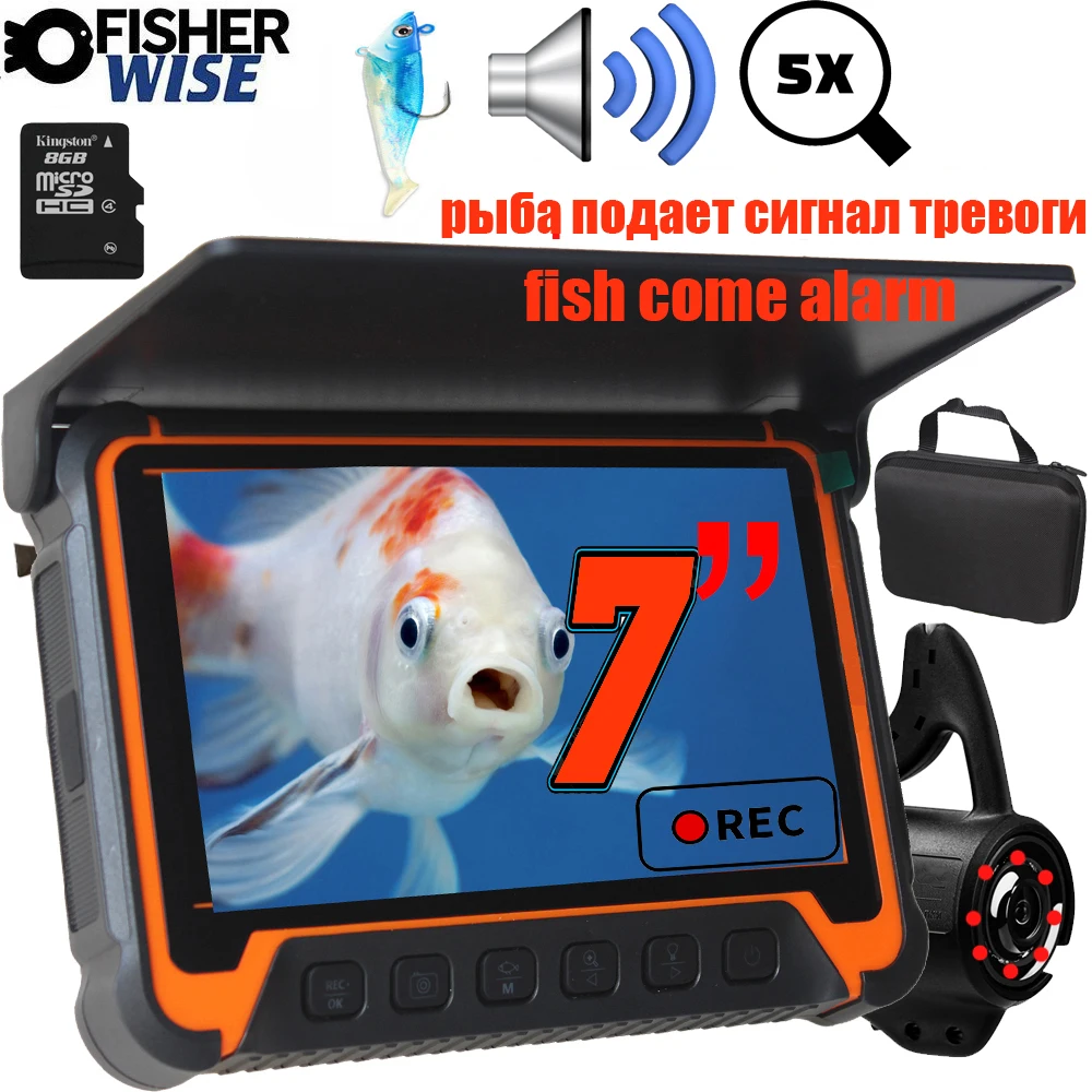 2025 new Mutil Lanuage 7Inch IPS 1024x600 32GB DVR Recorder Fish Finder Underwater Video Camera Ice Fish camera IR led include