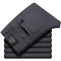 Nuevos pantalones informales para hombre de primavera y otoño hechos de algodón puro elásticos ajustados pantalones de pierna recta pantalones de pierna pequeña para pantalones casuales para hombre