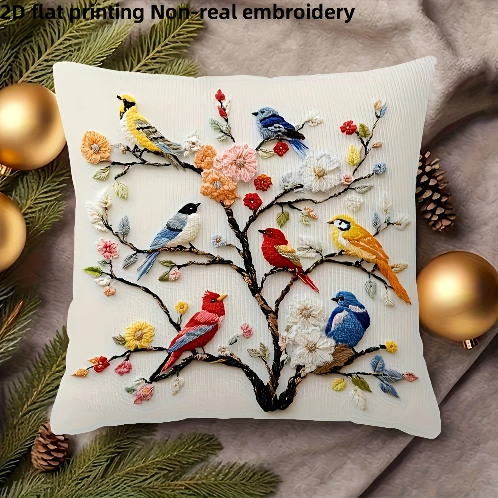 - 1pc 2d Flat Printing  Love Bird Pillowcase D Flat Printing No Embroidery Single-Side Printing Zipp
