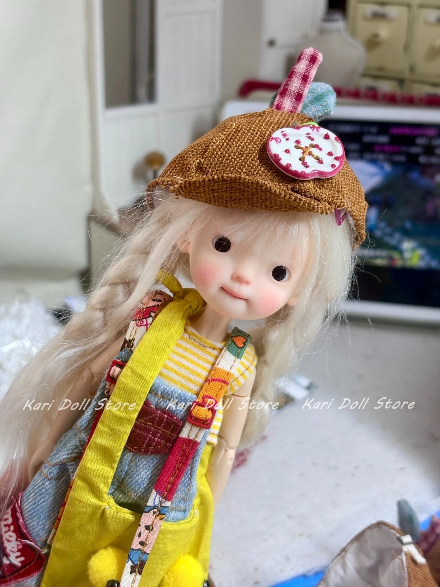 ملابس وتنورات دمى كاري 2025 طقم صدرية مخططة من قماش الدنيم غير رسمي لدمية Landazz Landoudou