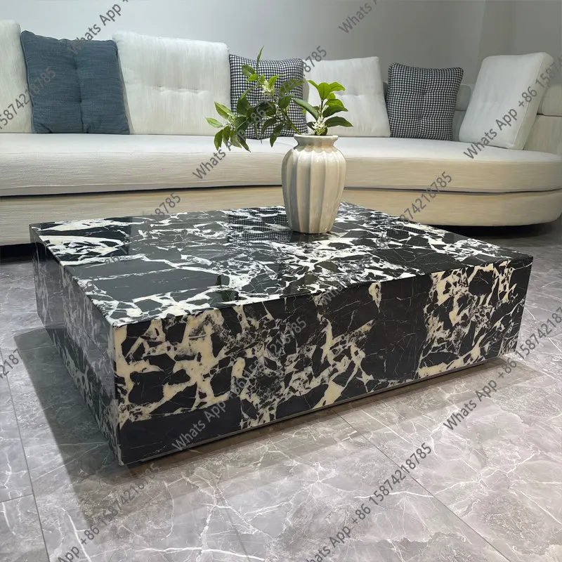 

Marble living room home Italian minimalist designer high sense box coffee table fashion