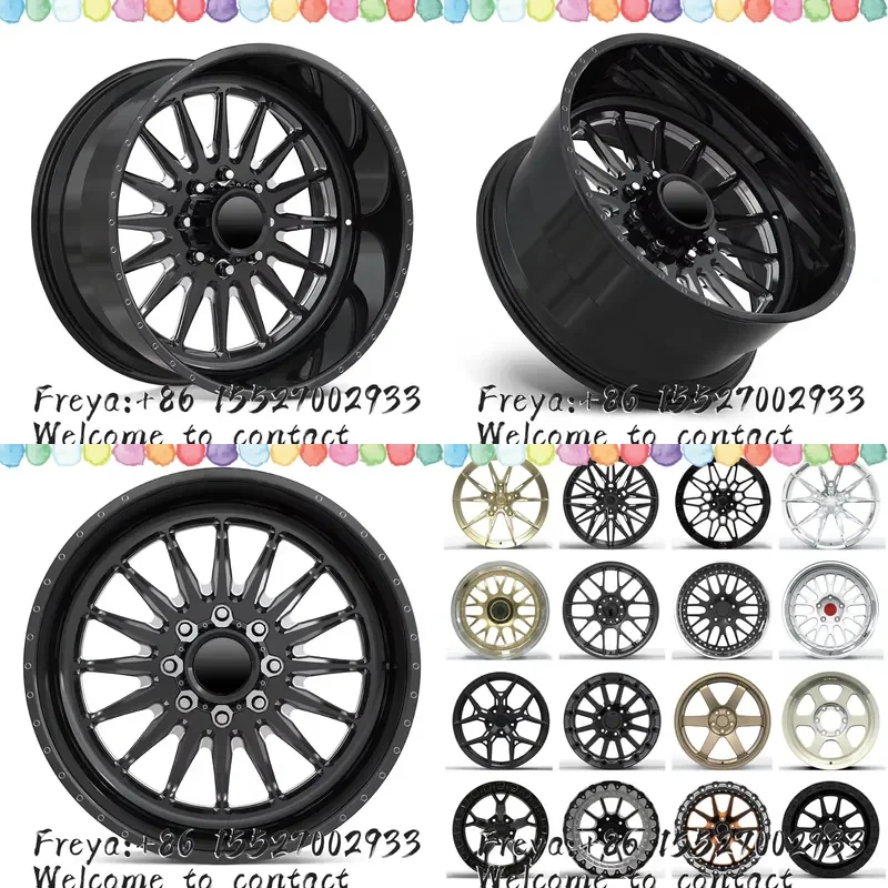 24 26 Inch Forged Truck Wheels Concave Gloss Black Multi Spoke 8x165.1 8x180 for RAM Silverado Heavy Custom Wheels