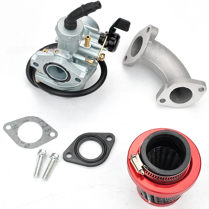 PZ22 Carburetor 22mm Carburetor Intake Pipe Kit for 110cc 125cc ATV 4x4 Pit Pro Dirt Bike