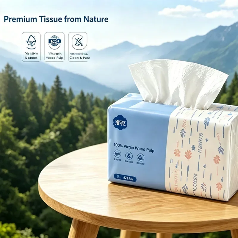 1/3/4pack Manhua Native Wood Pulp Facial Tissues, Ultra Soft 3-Ply Disposable Paper ToweToilet Paper Household Napkins Paperls,