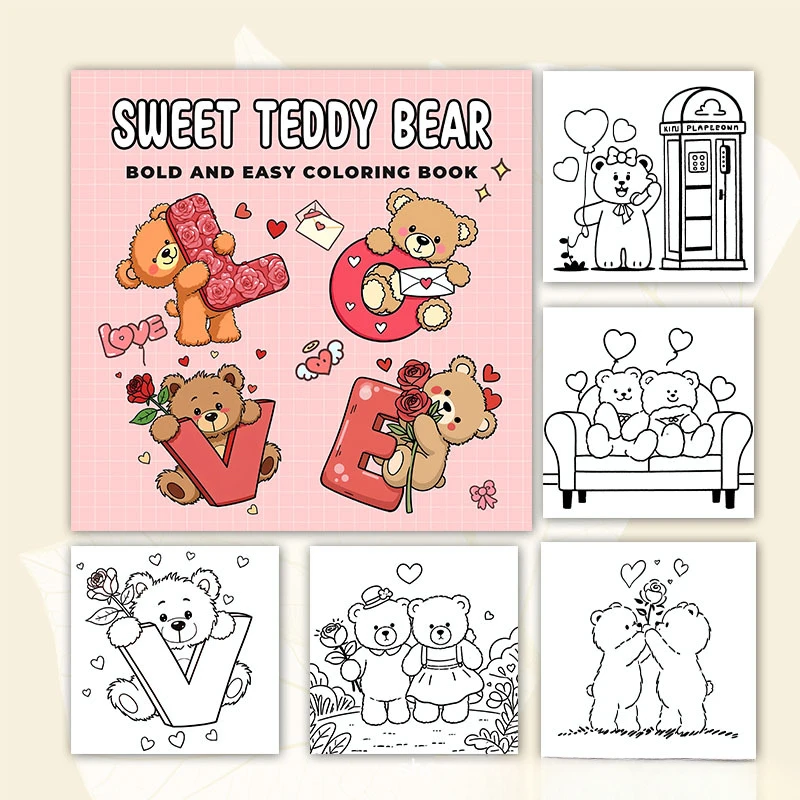 Bold-easy Patterns Coloring Book for Adults Cute Drawing Book Perfect Gift for Party and Birthday