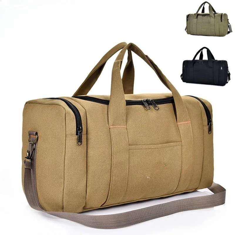 

For Two Size Canvas Luggage Bag Backpacks Large Capacity Outdoor Travel Bag Handbag Unisex Thickening Consignment Bag