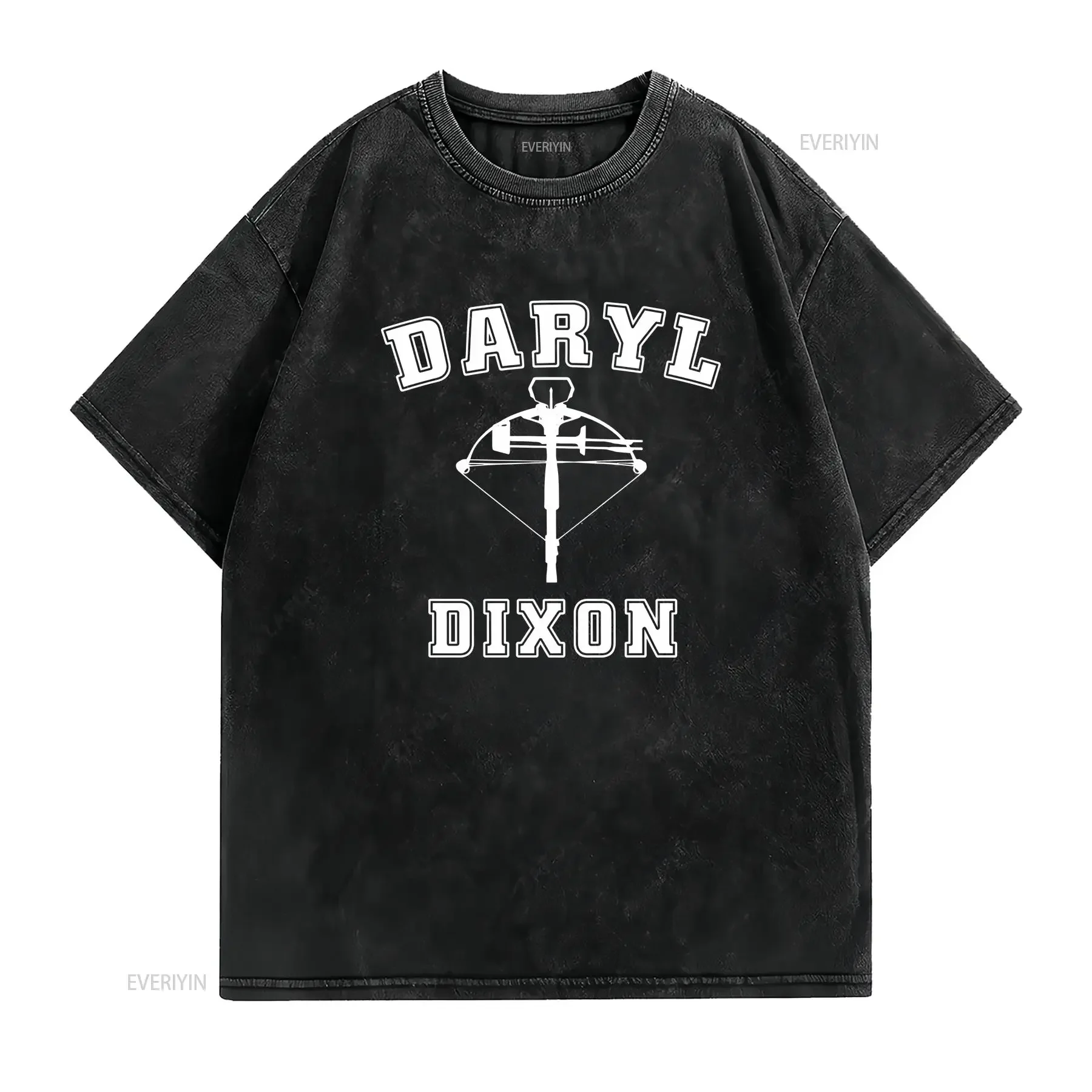 Fancy womens T Shirt Daryl Dixon Top black Walking Dead S M L vintage Washed Slightly Comfortable designer clothes Casual