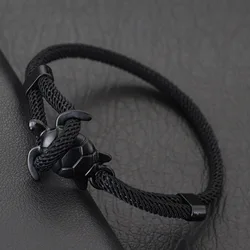 Unique Marine Turtle Bracelet Men Sliding Adjustable Rope Braclet Summer Beach Nautical Wrap Thread Braslet Leisure Pulseira