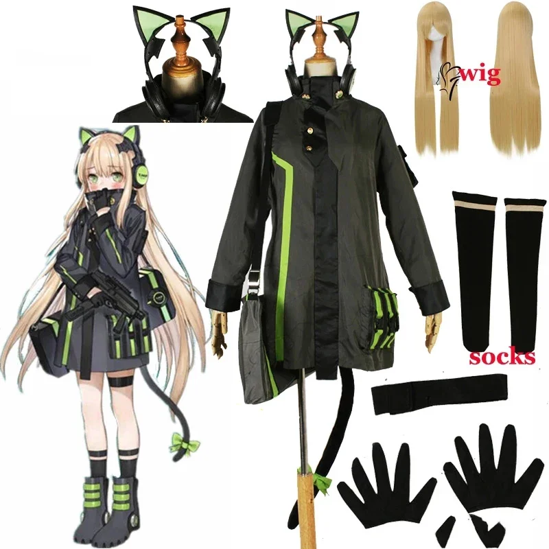 Anime Game Girls Frontline Cosplay costume Halloween Combat Outfit Game TMP cosplay set Custom size  cos wig PA7271