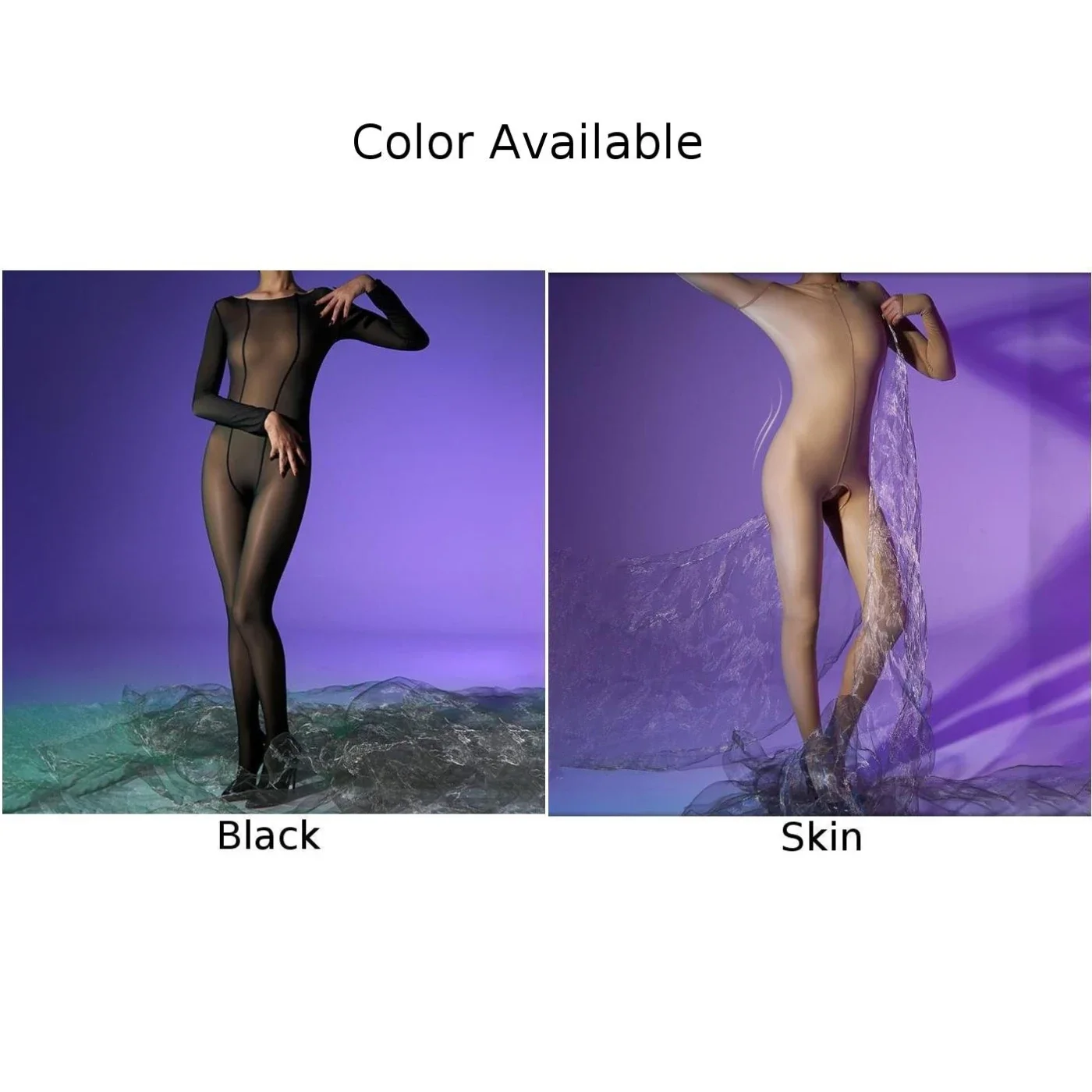 Home Hotel Sleep Black Jumpsuit Autumn Winter Sexy Outfit Jumpsuit New Nylon Plush See-through Sexy Silky Skin