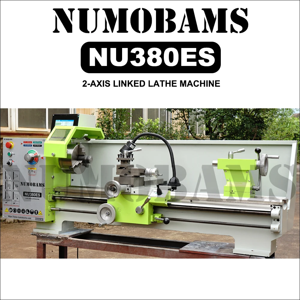 NUMOBAMS NU380ES High Precision Heavy Duty 2 Axis Linked Benchtop Metal Lathe Machine For Metal Process