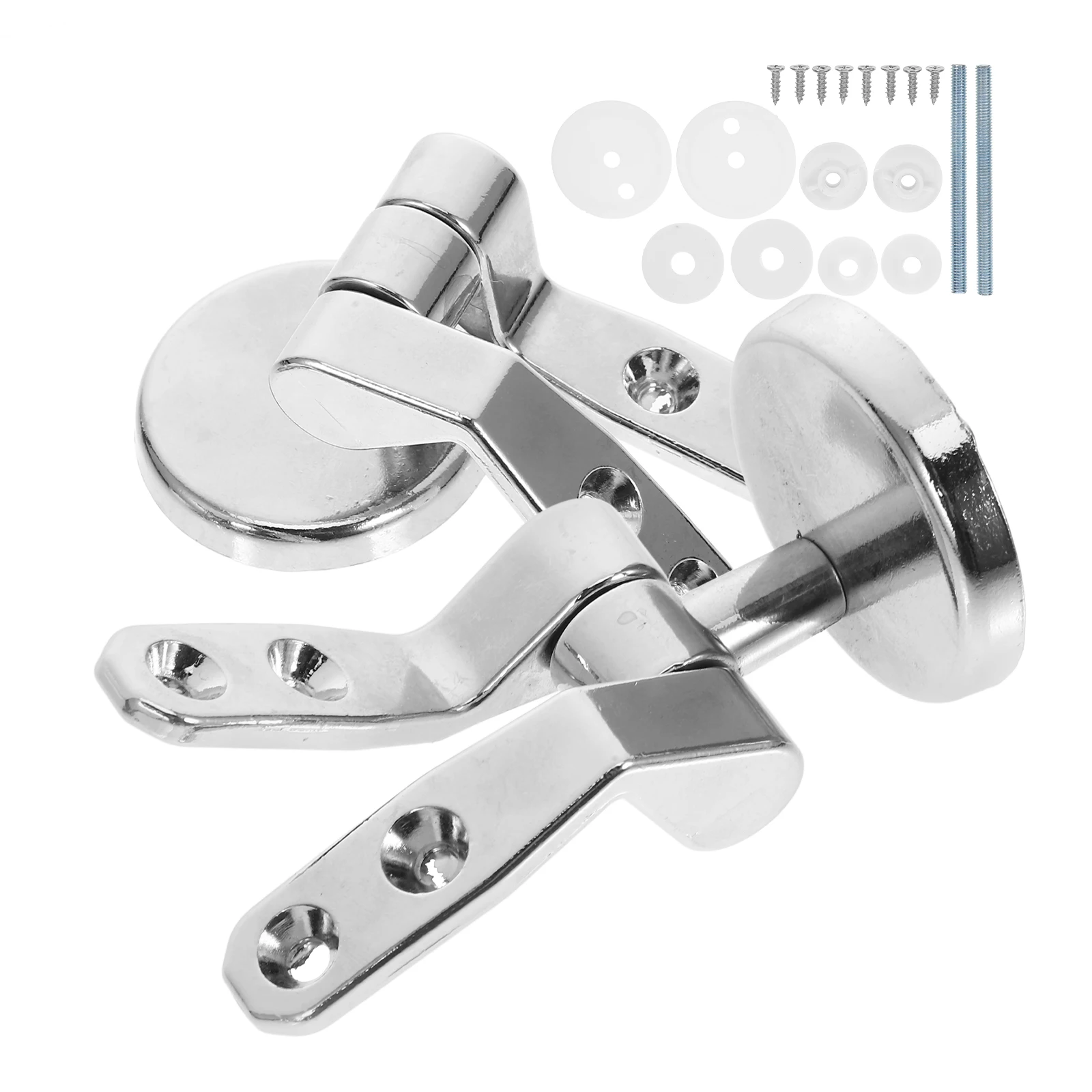 

1 Set Of Practical Toilet Seat Hinges With Bolts And Screws Durable Soft Closing Lid Hardware For Smooth Operation In Bathroom