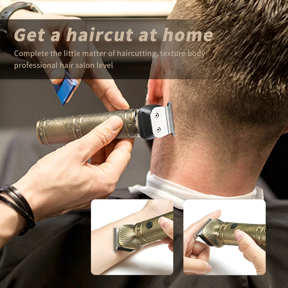 WAIKIL New Universal Multi functional 7-in-1 Retro Barber Set Men's rechargeable mini trimmer Professional hair clipper set