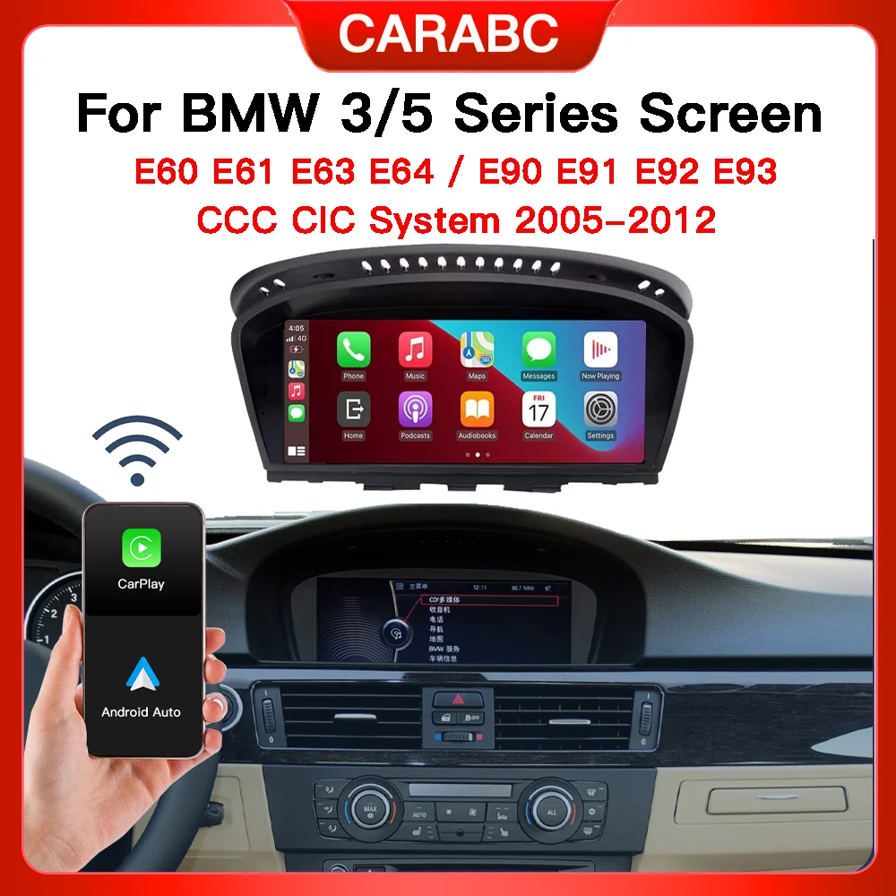 Wireless Carplay Screen For BMW 3 5 Series E90 E91 E92 E93 E60 E61 E63 E64 2005-2012 Car Multimedia Player GPS Navigation Radio