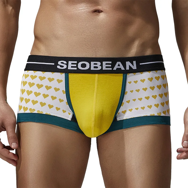 Print Bulge Underwear for Men Sexy Low-rise U Convex Pouch Sports Boxer  Briefs Skinny Comfort Sweat Absorption Cool Feel Trunks