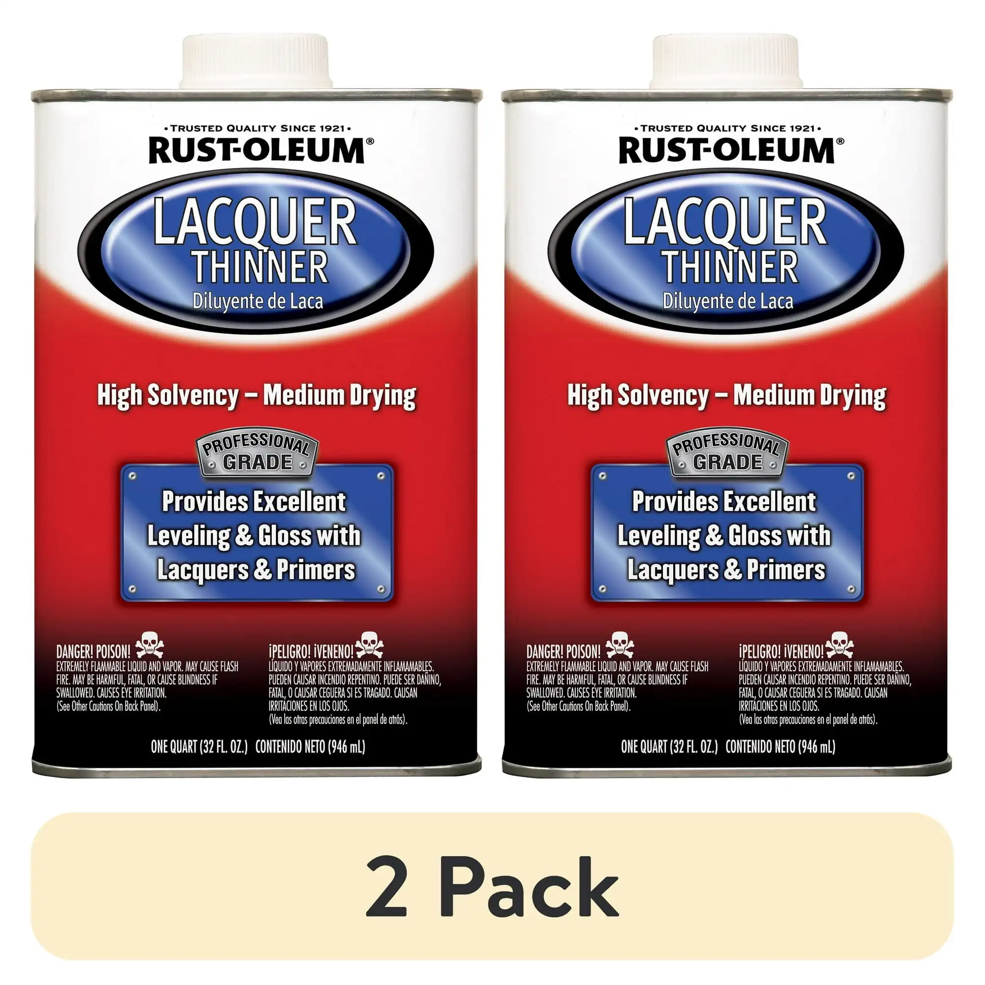 Laque automobile professionnelle antirouille et oleum, faible teneur en COV, plus fine, transparente, 1 pinte, lot de 2
