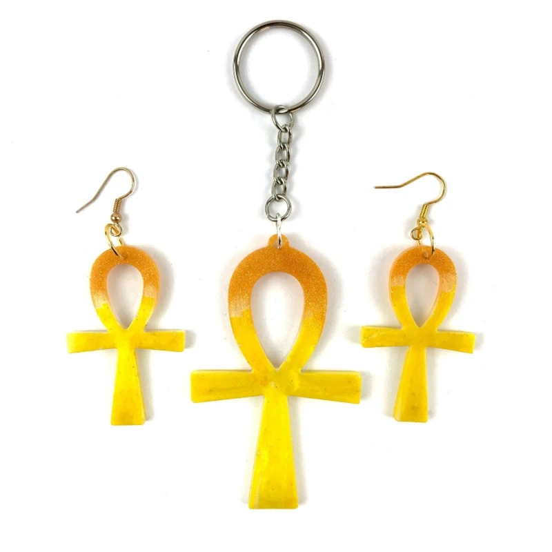 Egyptian Cross Earrings Silicone Mold DIY Crystal Epoxy Resin Mold for Earrings Dropship