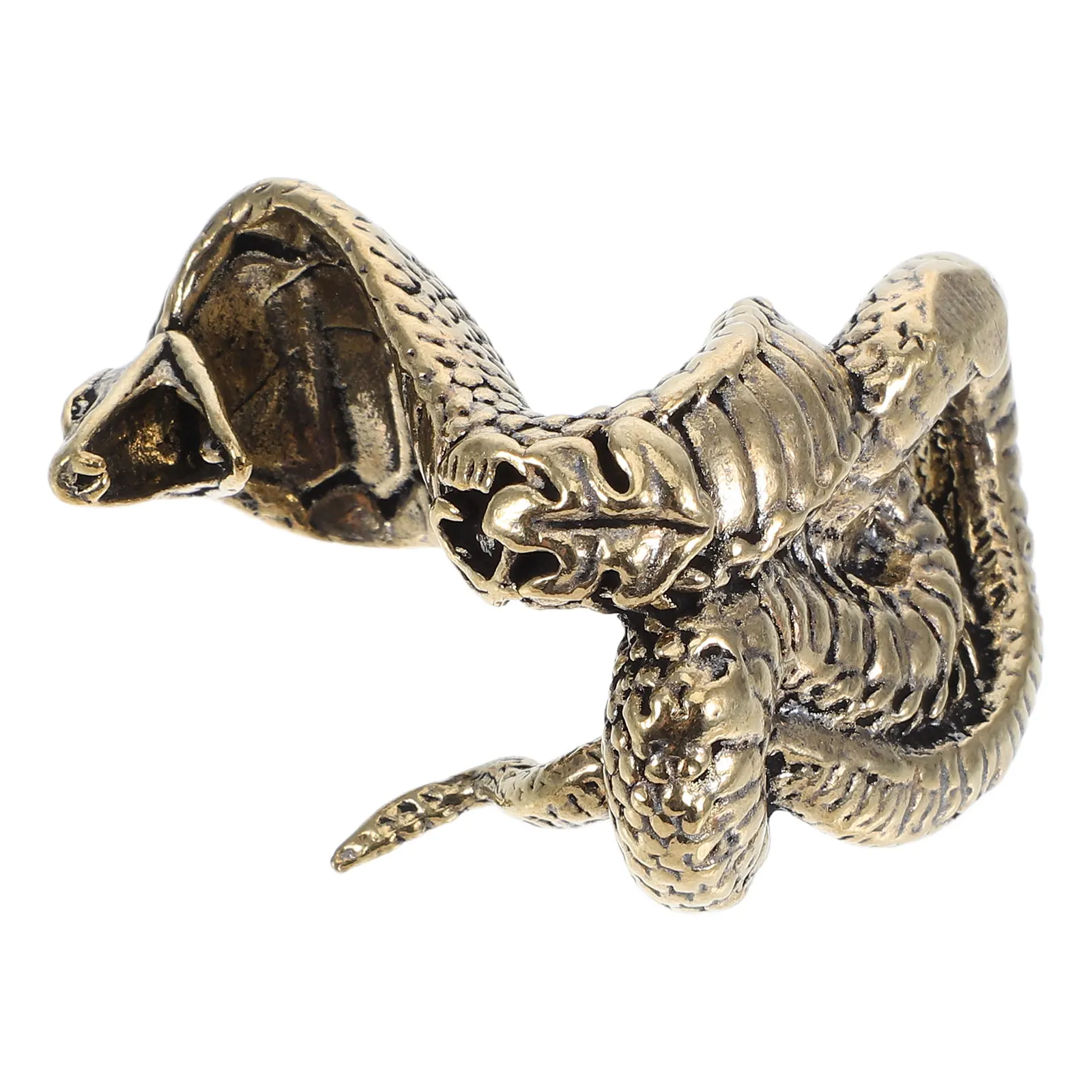 

Brass Snake Statue Elegant Craftsmanship Exquisite Carving Vintage Desktop Ornament Smooth Surface Home Decor Living Room