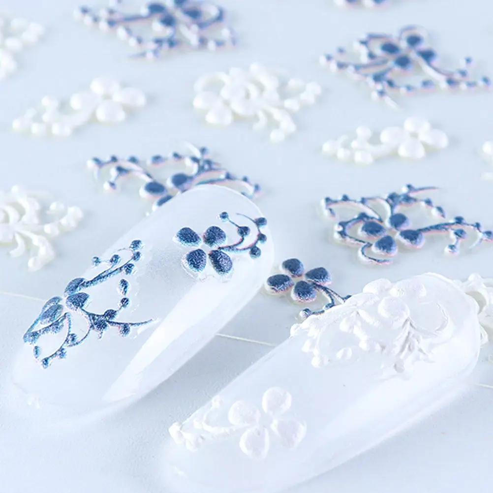 

Цветочные наклейки для ногтей, стикеры для маникюра, японские праздничные объемные цветочные узоры для ногтей